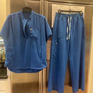 Figs Royal Blue Scrub Set (Top--M & Pants--MP)